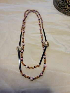 Hand Strung Bohemian, Warm Earth Energy Bead Necklace, Unisex